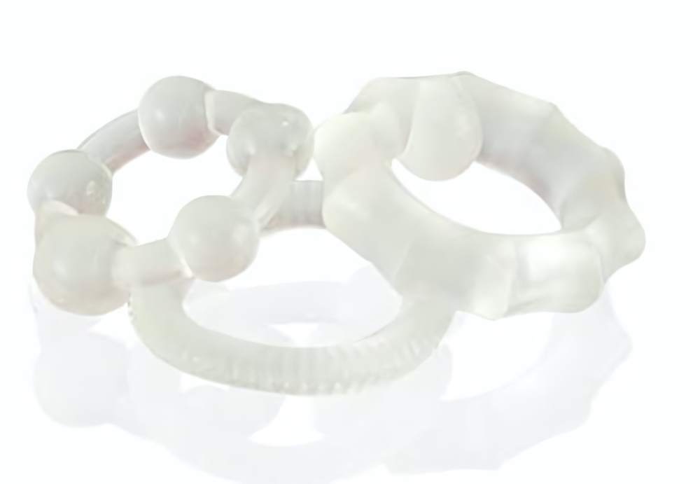 Набор из 3 прозрачных эластичных эрекционных колец (Цвет: прозрачный)