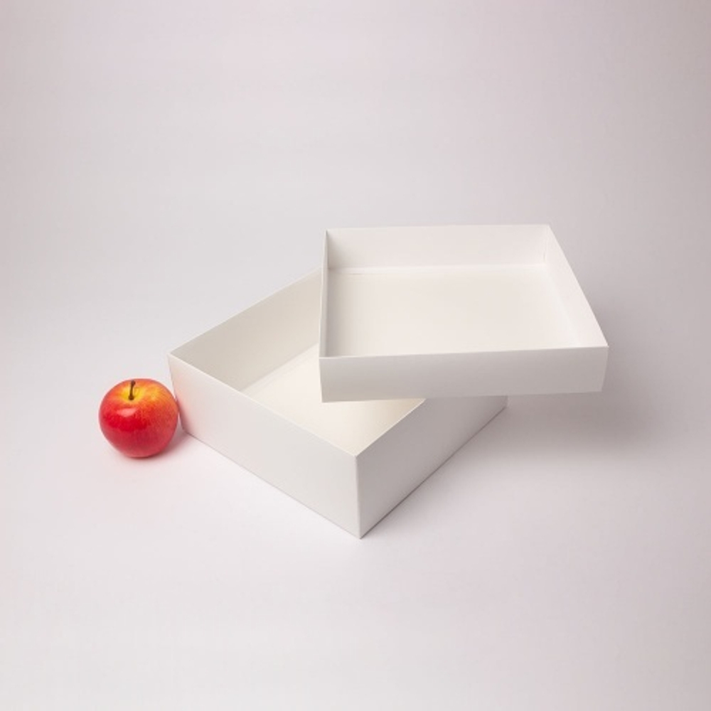 Коробка крышка-дно 25x10x25, белый, картон