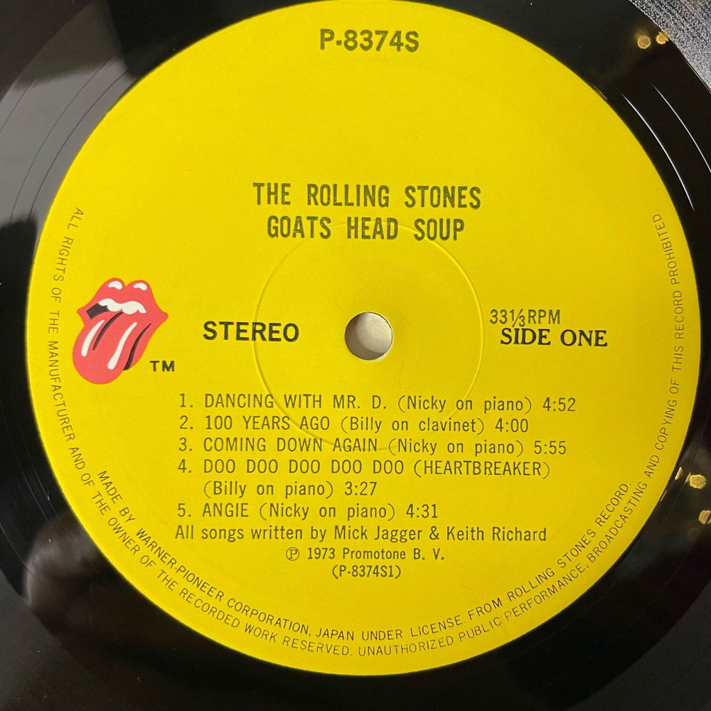 Винтажная виниловая пластинка LP The Rolling Stones Goats Head Soup (Japan 1973) (Obi) Dancing With Mr. D.