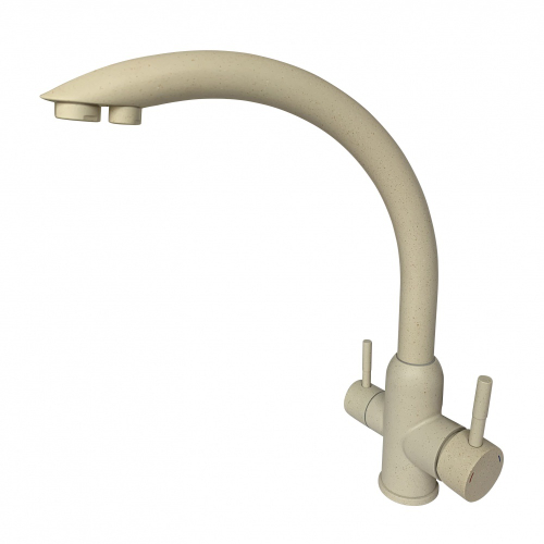 15024-B Смес. для кухни под фильт. выс. С-обр. (НЕРЖ,СВ.БЕЖ.) ViEiR (10/1шт)