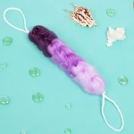 Мочалка для тела полипропиленовая «Косичка-Премиум», цвет сиренево/фиолетовый, 31*5см, 60грамм, Zip пакет