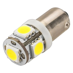 Лампочка светодиодная BA9S-5050-5SMD 12v белая KING BA9S-5050-5SMD W