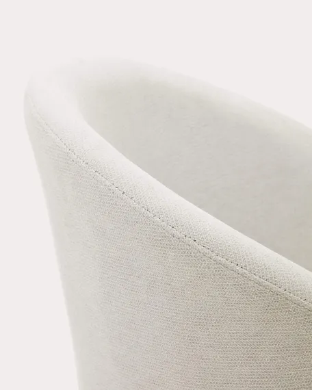 Крутящийся стул Marvin из бежевой синели с ножками из ясеня