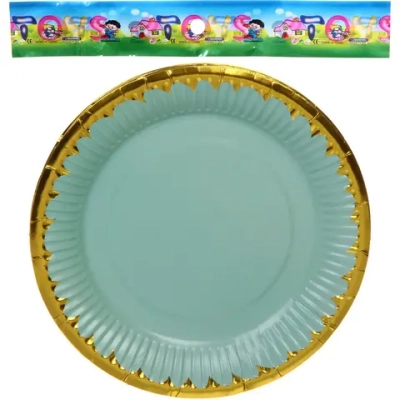 Тарелка бумажная 18 см в наборе 10 шт «Праздничный день», изумруд