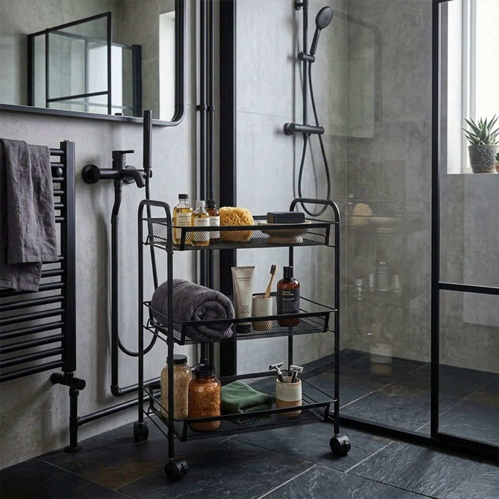 Тележка для ванной комнаты VAGN VIT, 26x44х63, черный