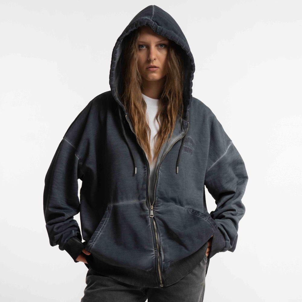 Худи Dissident Zip DDesigns in Garment Dyed Concrete