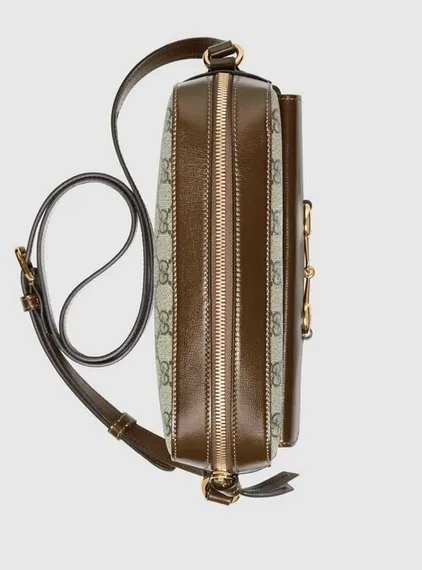 Маленькая сумка на плечо Gucci Horsebit 1955 коричневый