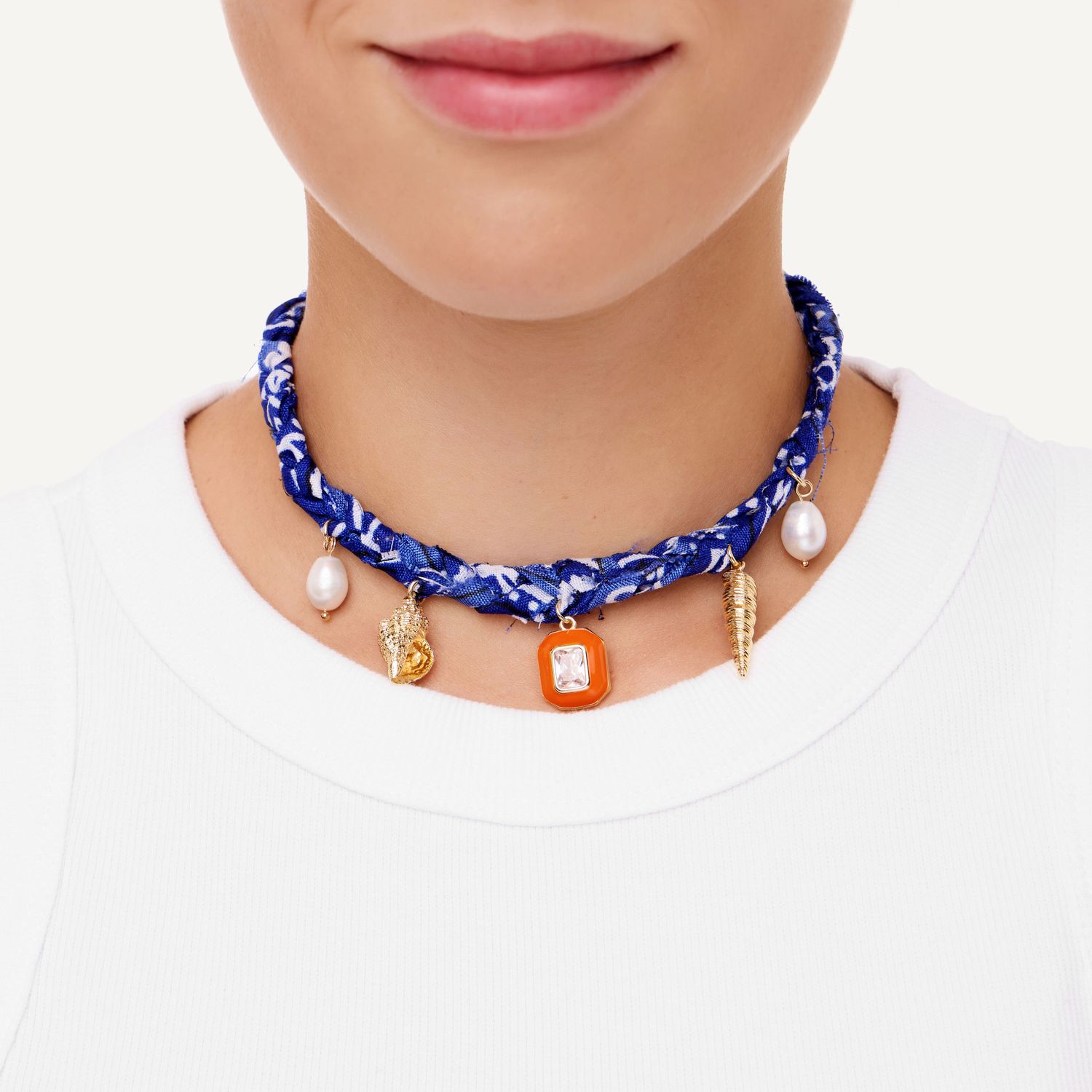 Колье Braded Bandana Necklace - Blue
