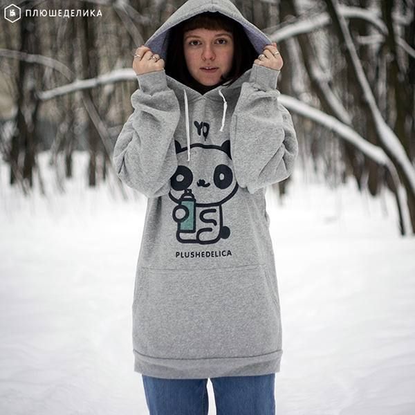 Худи Панда Серый - фото 3