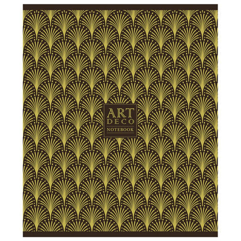 Тетрадь А5, 48 л., ПЗБМ, скоба, клетка, матовая ламинация, фольга, "АРТ ДЕКО" (5 видов), 029181