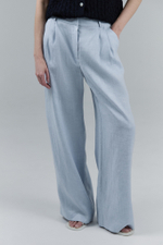 Брюки на поясе изо льна