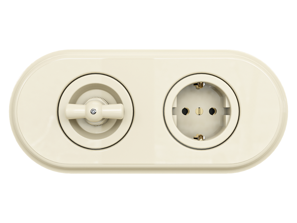 Рамка 2х-местная пластиковая для скрытой установки, овал, цвет - слоновая кость, серия ЛАХТА, МезонинЪ, GE35702-02