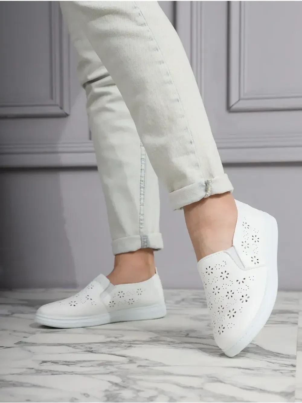 Мокасины летние с перфорацией