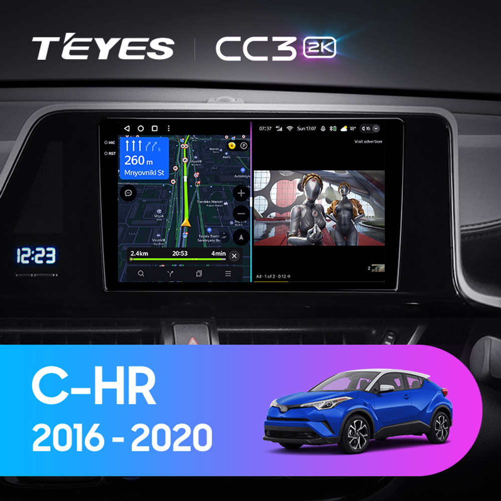 Teyes CC3 2K 9"для Toyota C-HR 2016-2020 (прав)