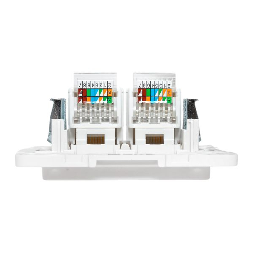 Стокгольм Механизм розетки RJ-45 2-местной белый EKF
