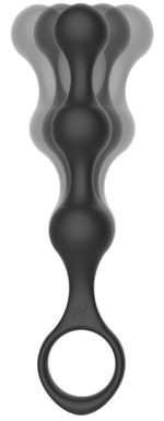 Черная насадка на пенис для двойной стимуляции James - 21 см. (Цвет: черный)