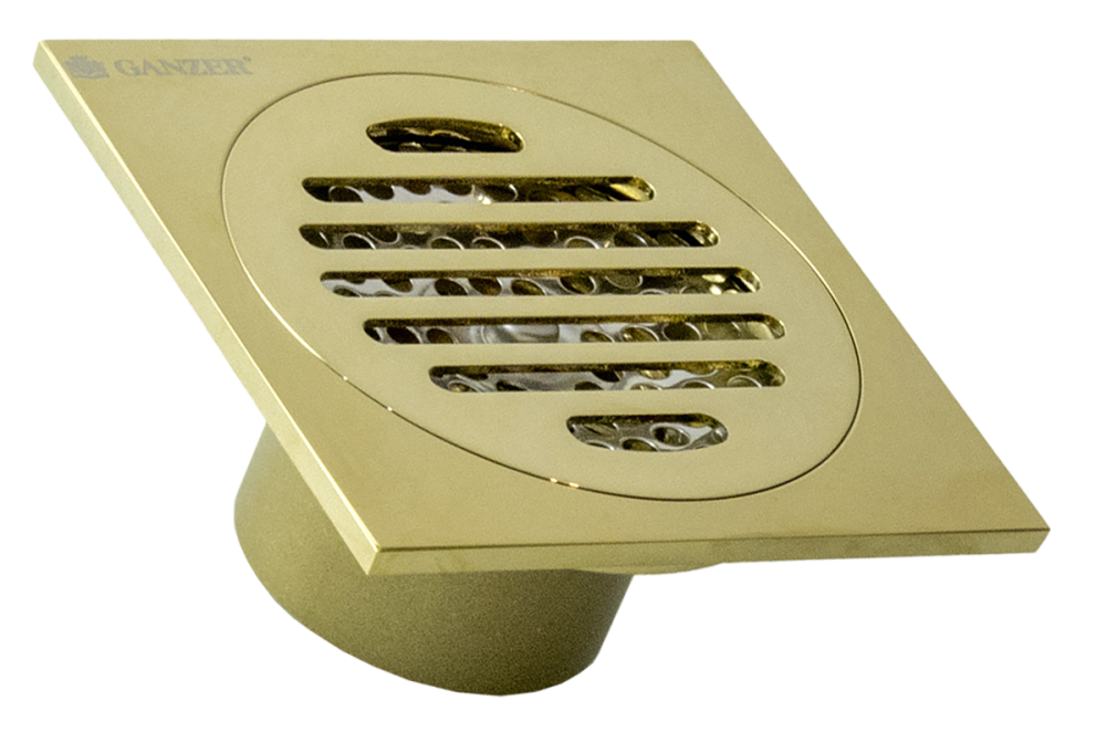 Трап прямой 10 х 10  (ЗОЛОТОЙ)  GANZER  (60/1шт)