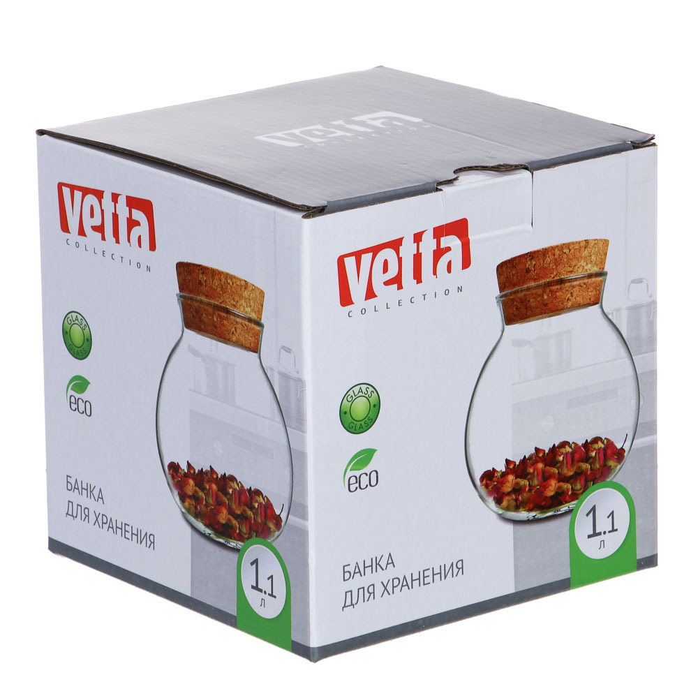 VETTA Банка для хранения "ЭКО", 13,5х13см, стекло