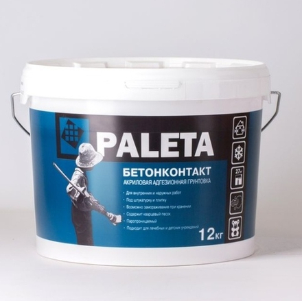 Грунтовка Paleta бетонконтакт морозостойкий, 12 кг