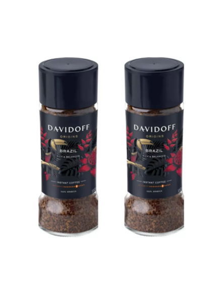 Кофе растворимый Davidoff Brazil, 90 г стеклянная банка (Давидоф) х 2 шт