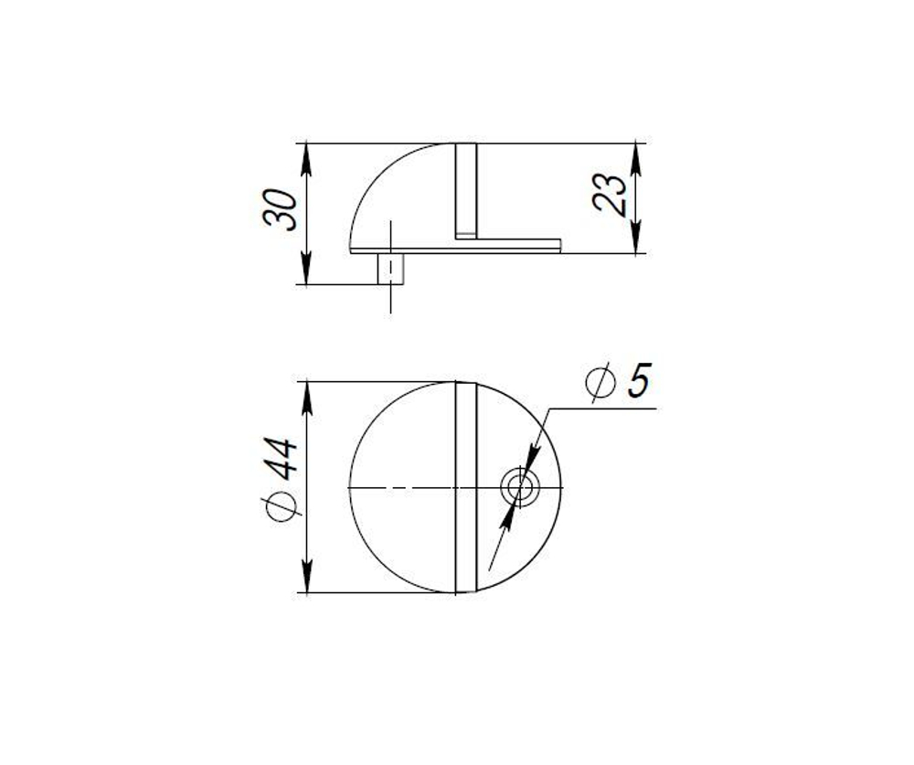 Упор дверной DS PF-50 BL-24 черный