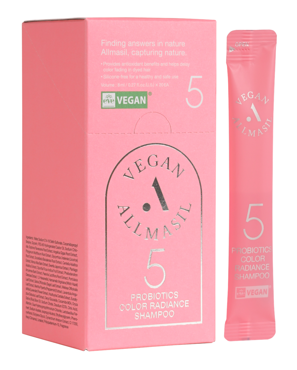 ALLMASIL - ШАМПУНЬ ДЛЯ ОКРАШЕННЫХ ВОЛОС 5 PROBIOTICS COLOR RADIANCE SHAMPOO, 8 МЛ * 1 ШТ