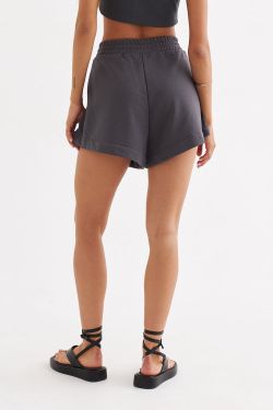 Шорты укороченные из премиум футера цвета антрацит