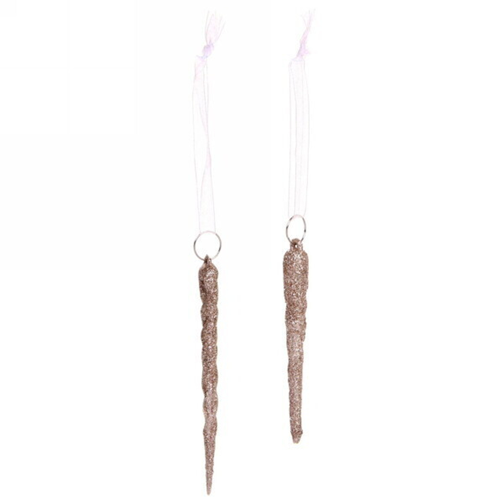 Подвеска «Снежные сосульки» 10/12 см (набор 2 шт), темное золото