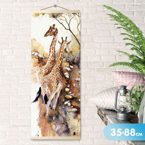 Rəqəmlərlə rəngləmə \ Картина по номерам 35Х88 ПАННО. ЖИРАФЫ