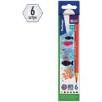 Карандаши акварельные Berlingo "SuperSoft. Рыбки", 06цв., трехгран., заточен., картон, европод
