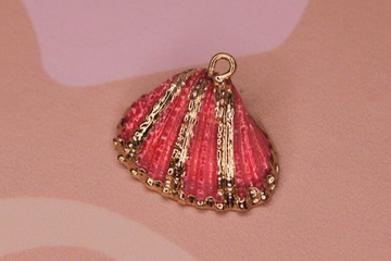 Подвеска ракушка розовая 25х19 мм