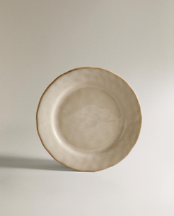 Zara Home тарелка десертная из каменной керамики, цвет кремовый, 22.5 см