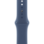 Часы Apple Watch SE, 44 мм, алюминий серебристого цвета, ремешок Sport Band цвета «деним» (2024)