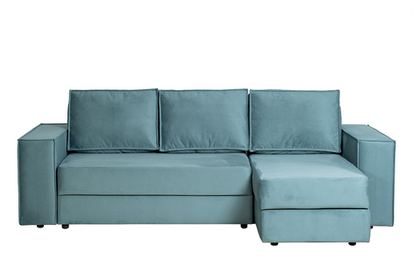 Диван треxместный раскладной угловой правый Garda Decor BERGAMO-3MR-1K-БИРЮЗОВЫЙ-Vel43