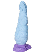 Голубой фантазийный фаллоимитатор Снежный дракон - 28,5 см.