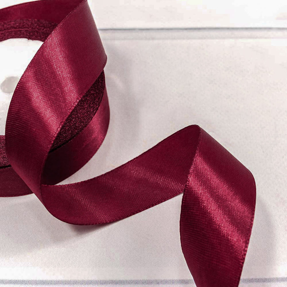 Лента Атласная 2,5см х 28м Сатин (Вишневый)