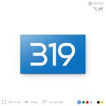 Номер на дверь 319, табличка на дверь для офиса, квартиры, кабинета, аудитории, склада, голубая 120х70 мм, Айдентика Технолоджи