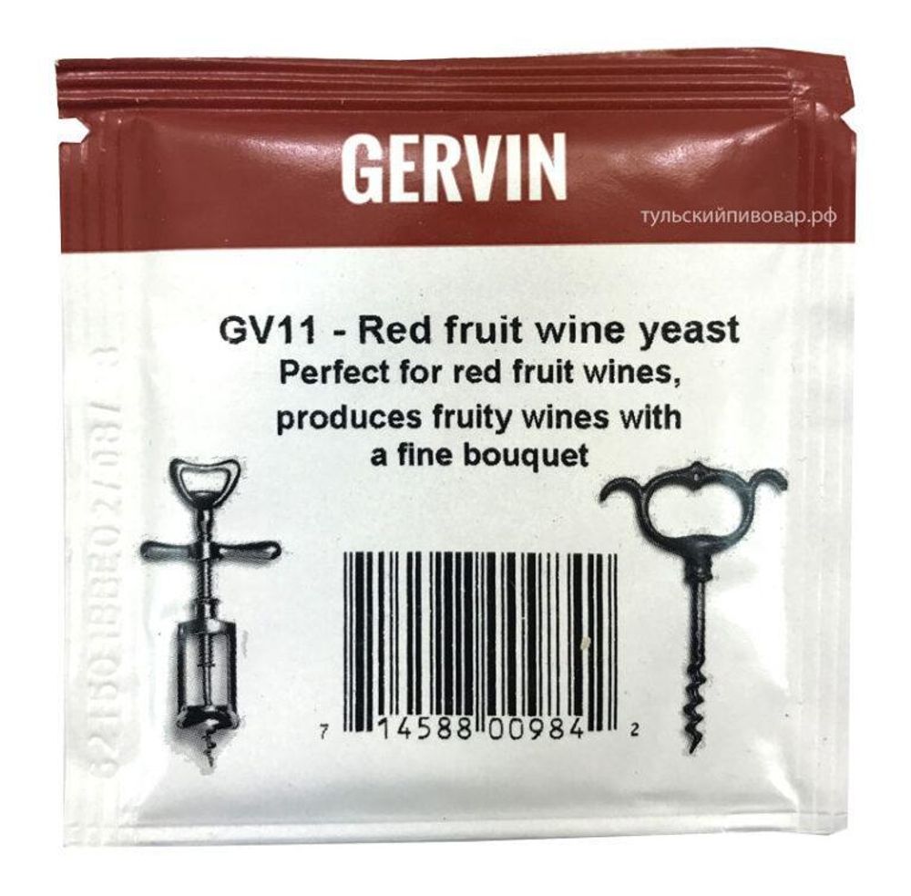 Винные дрожжи Gervin “Red Fruit Wine GV11”, 5 г