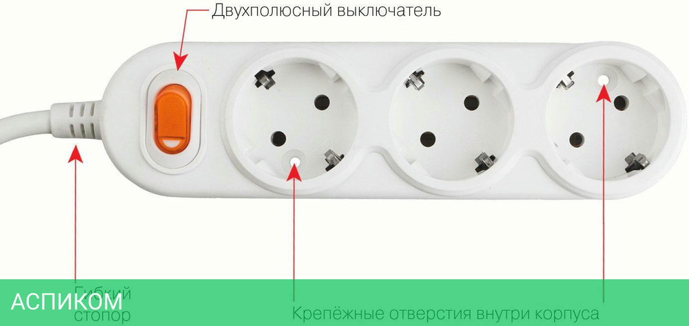 Сетевой фильтр Power Cube PC-1-3М белый