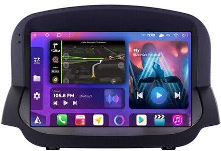 Магнитола для Ford EcoSport 2014-2017 (рамка под кожу) - FarCar XXL9-7026K монитор 9.5" 2K QLED на Android 14, TS20, 8+256Гб, CarPlay, 4G SIM-слот