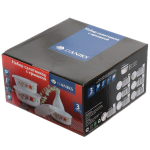 Салатник стеклокерам, кругл, 3 шт, 19, 16, 14 см, с крыш, подар уп, Пион, Daniks, K2125