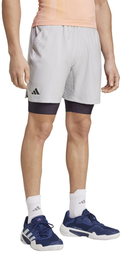 Мужские теннисные шорты Adidas Tennis Aeroready Shorts and Tight Set - серый