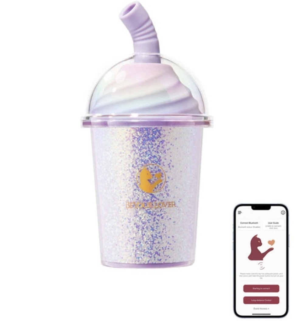 BeYourLover Joy Cup - Вакуумный мини-стимулятор с подогревом и блестками