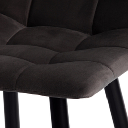 Стул полубарный CHILLY (mod. 7095пб ) ткань/металл, 53x44x94 см, высота до сиденья 66 см, темно-серый barkhat 14/черный (Комплект из 2 шт.)