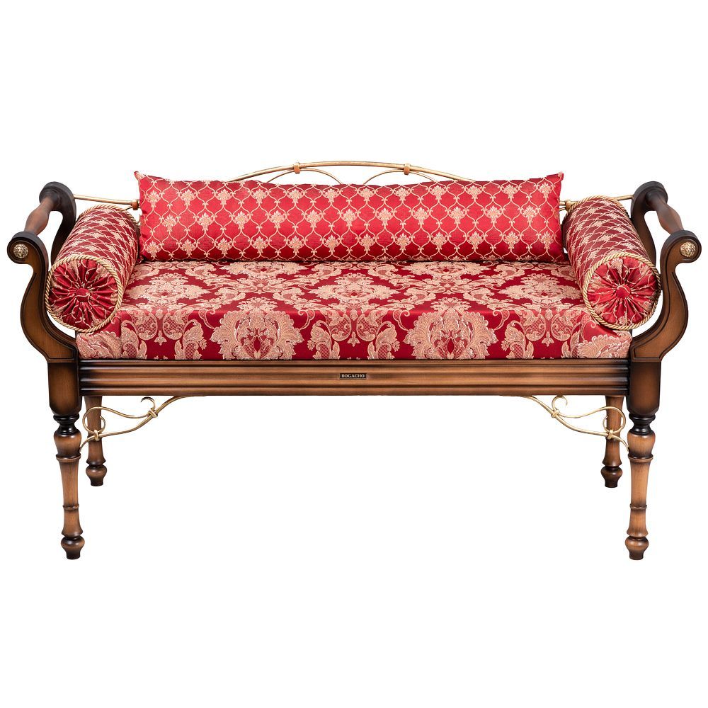 Банкетка Флоренция Премиум Орех(Д) Каледония Даймонд Черри Амбер