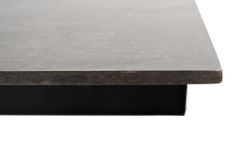 "Каффе" обеденный стол из HPL 140х70см, цвет "серый гранит", подстолье двойное черное