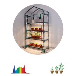 Теплица GREEN APPLE GA-House-4 со светильниками в комплекте 4 яруса 1250х690х300 мм