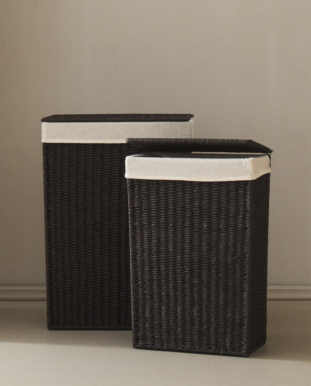 Zara Home Корзина из металла, цвет бежевый, 55 см