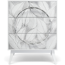 Комод Арт Сканди с 3 ящиками Айс Античное серебро