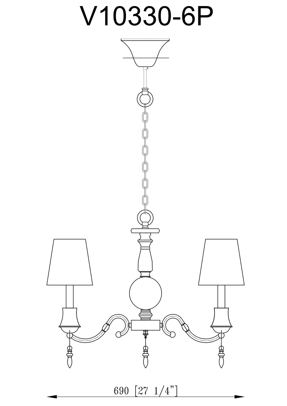Люстра подвесная Moderli V10330-6P Bingo